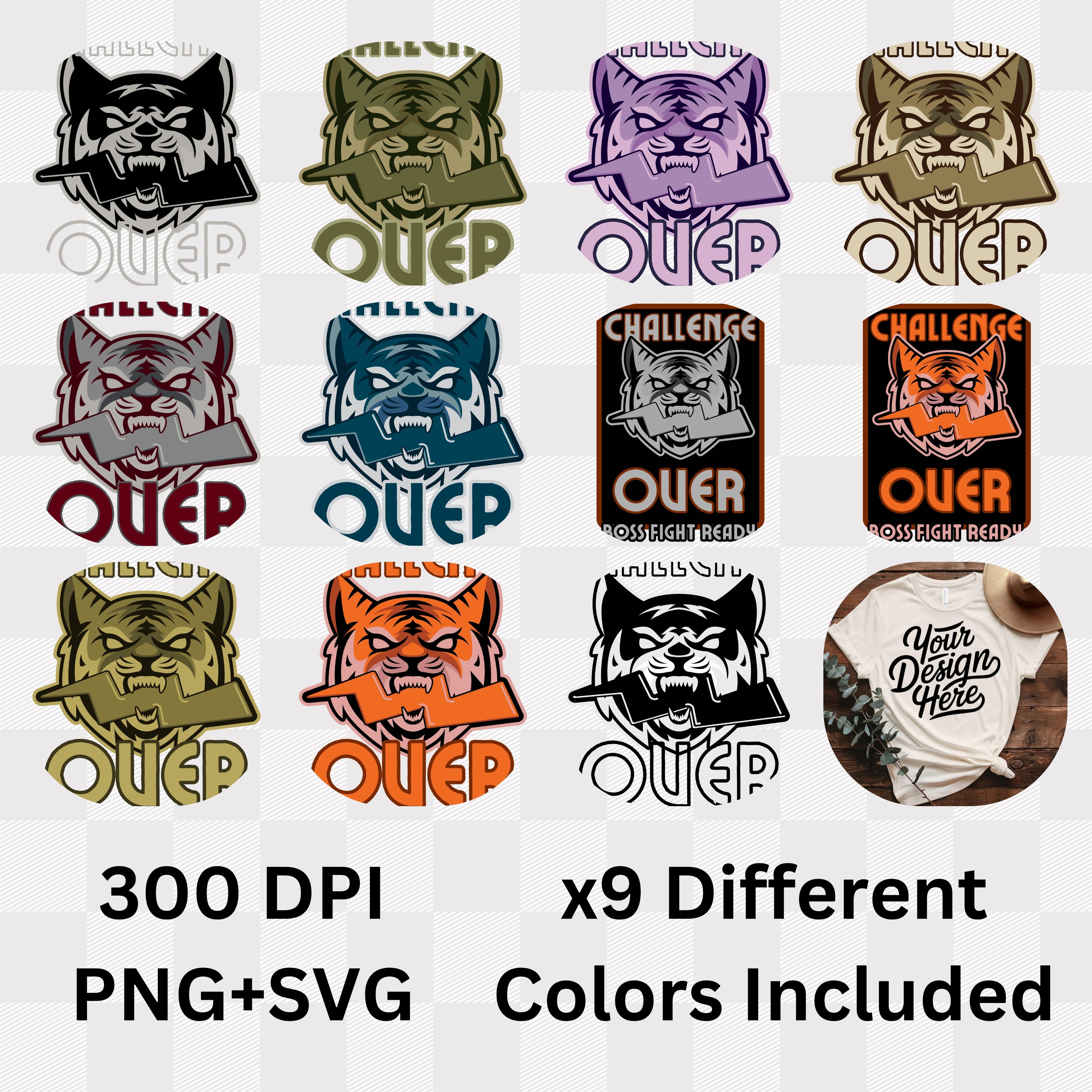 Challenge Over Boss Fight Ready - Gaming Motivational Statement Artwork