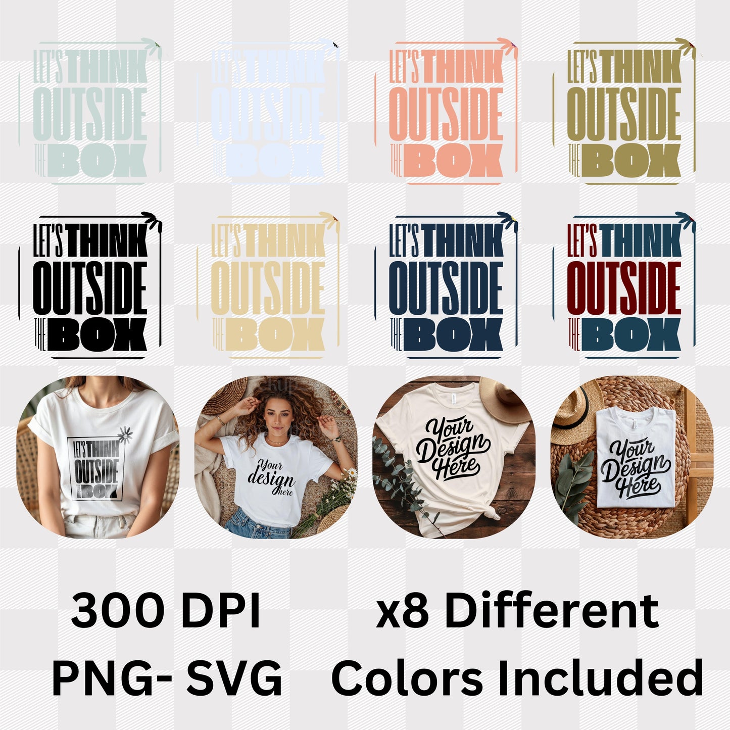 Let's Think Outside The Box - Bold Typography Daisy Flower Creative Mindset Statement Artwork