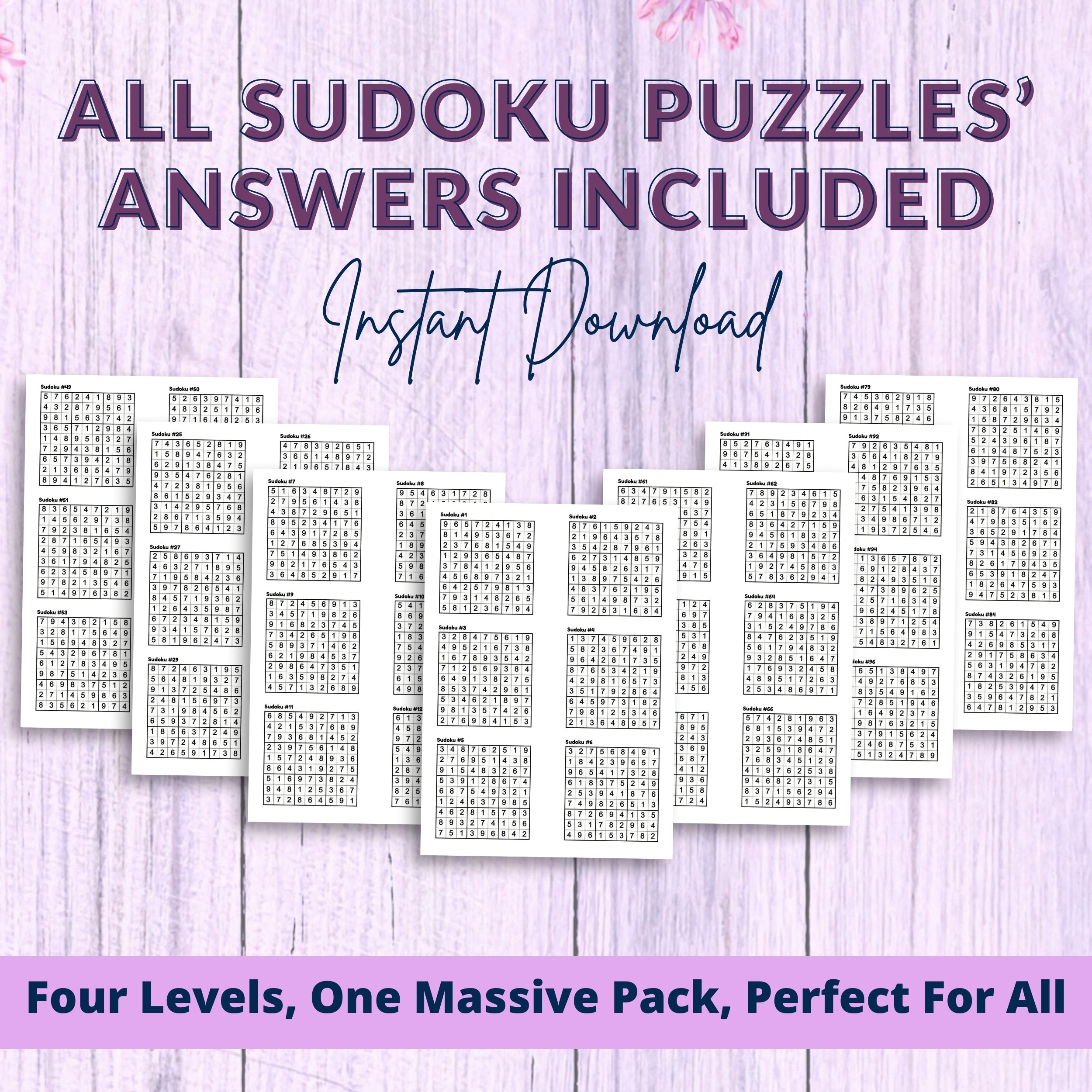 400 Sudoku Fun Activity Sheets For Kids - 4 Levels