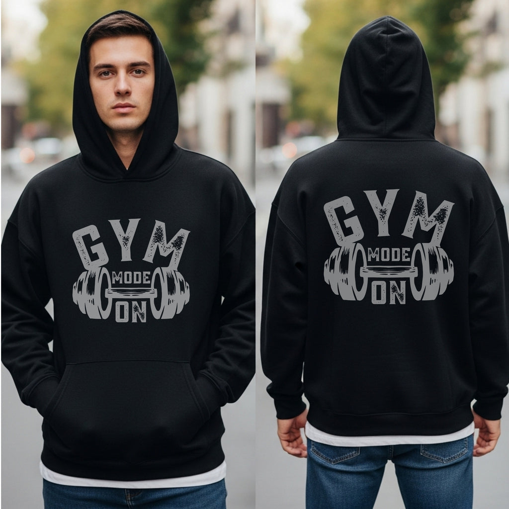 Gym Mode On - Intense Workout Motivation Barbell Statement Artwork