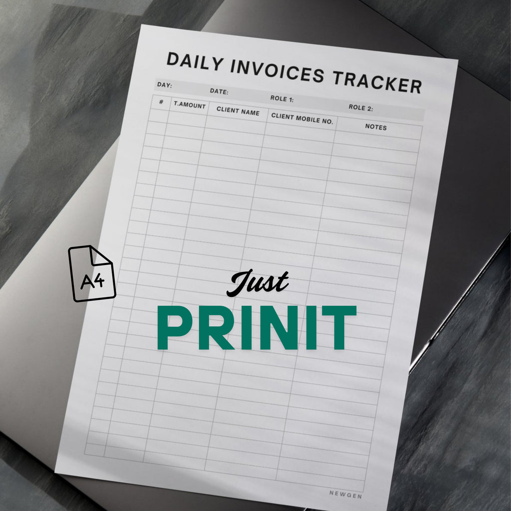 Daily Work Invoice Daily Invoices Tracker PDF – NewGen DIY