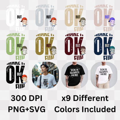 Make It OK But Fun - Cartoon Character Motivational Statement Artwork