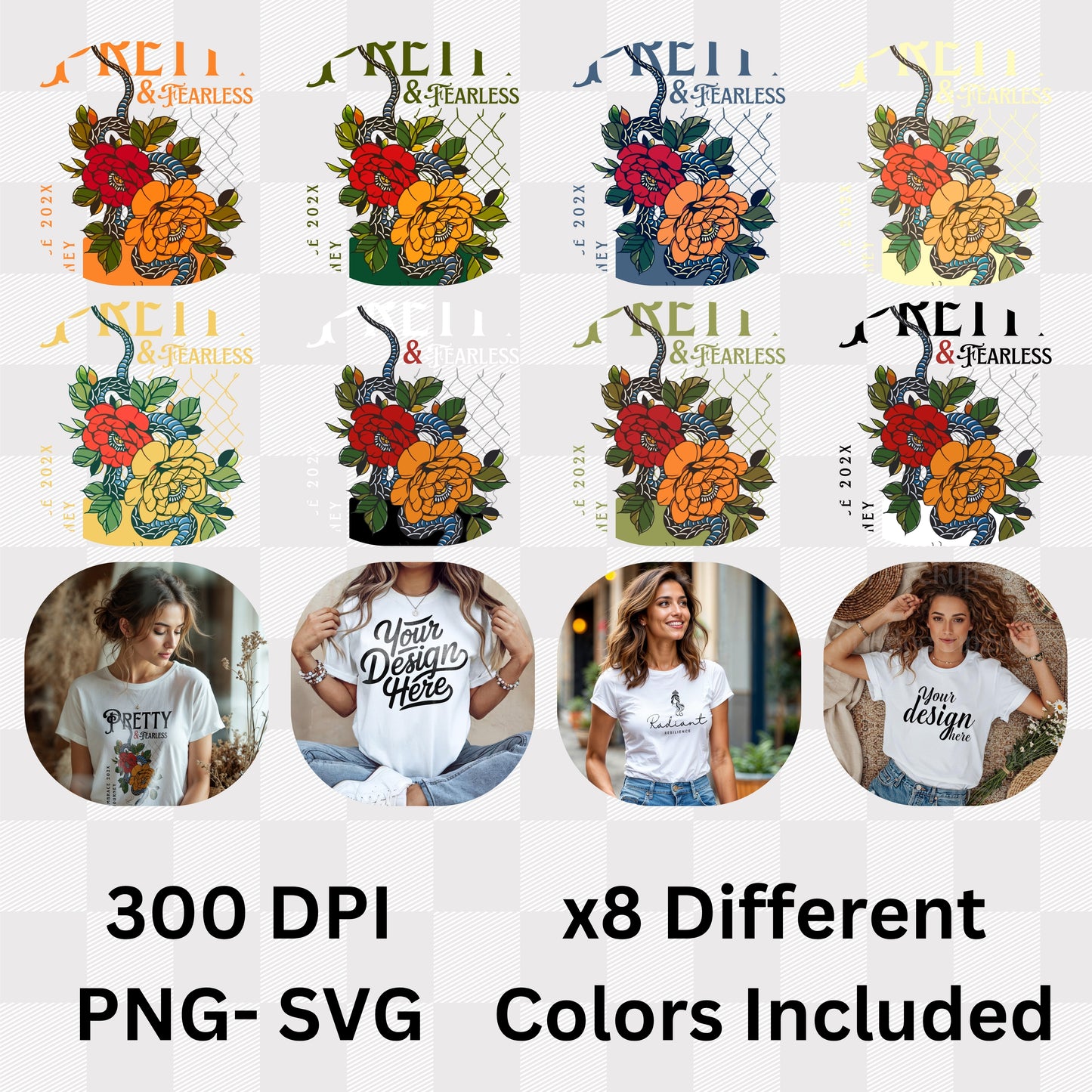 Pretty & Fearless Embrace Journey 202X - Snake Rose Tattoo Art Feminine Strength Artwork