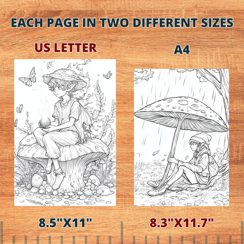 Woodland Elves Coloring Book Pages