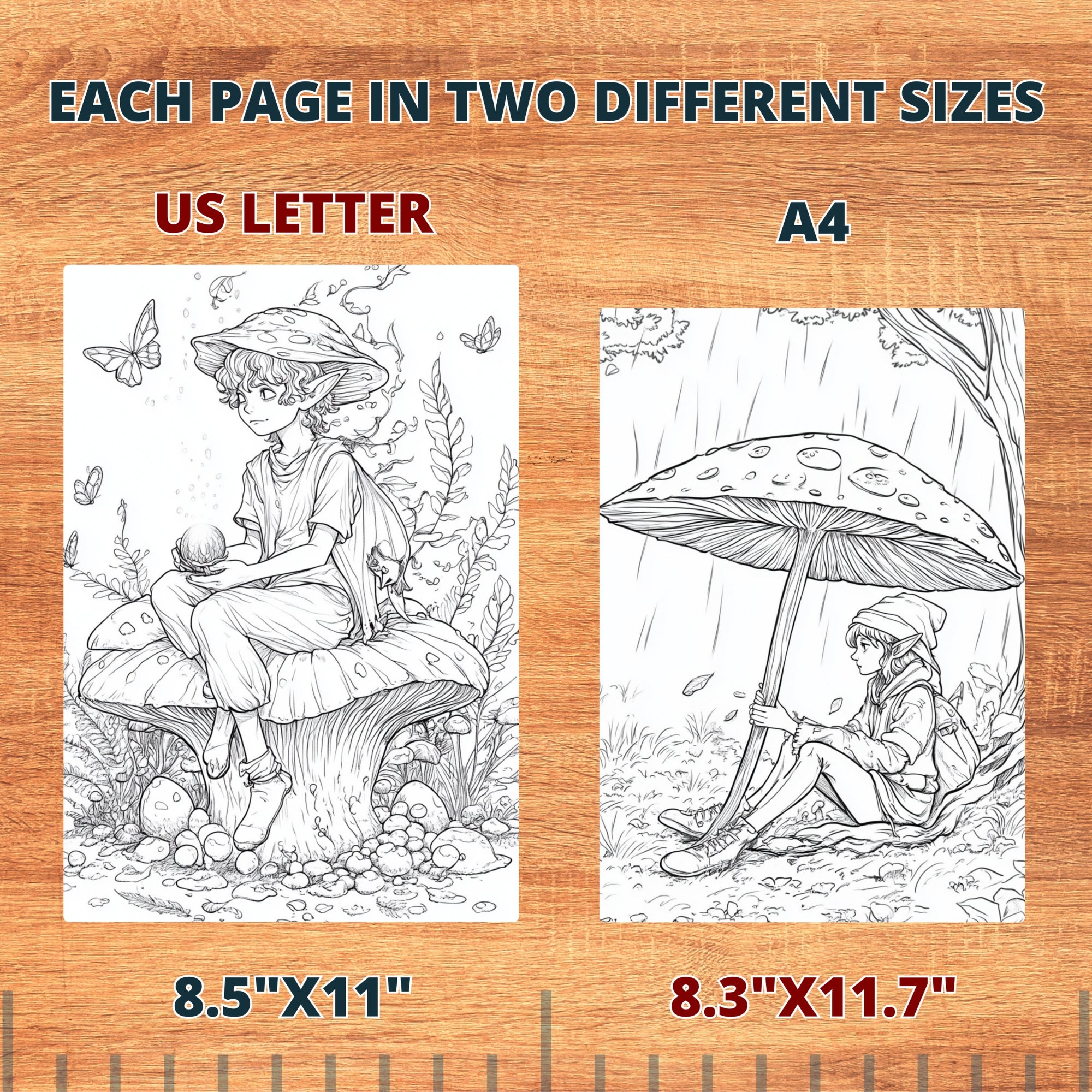 Woodland Elves Coloring Book Pages