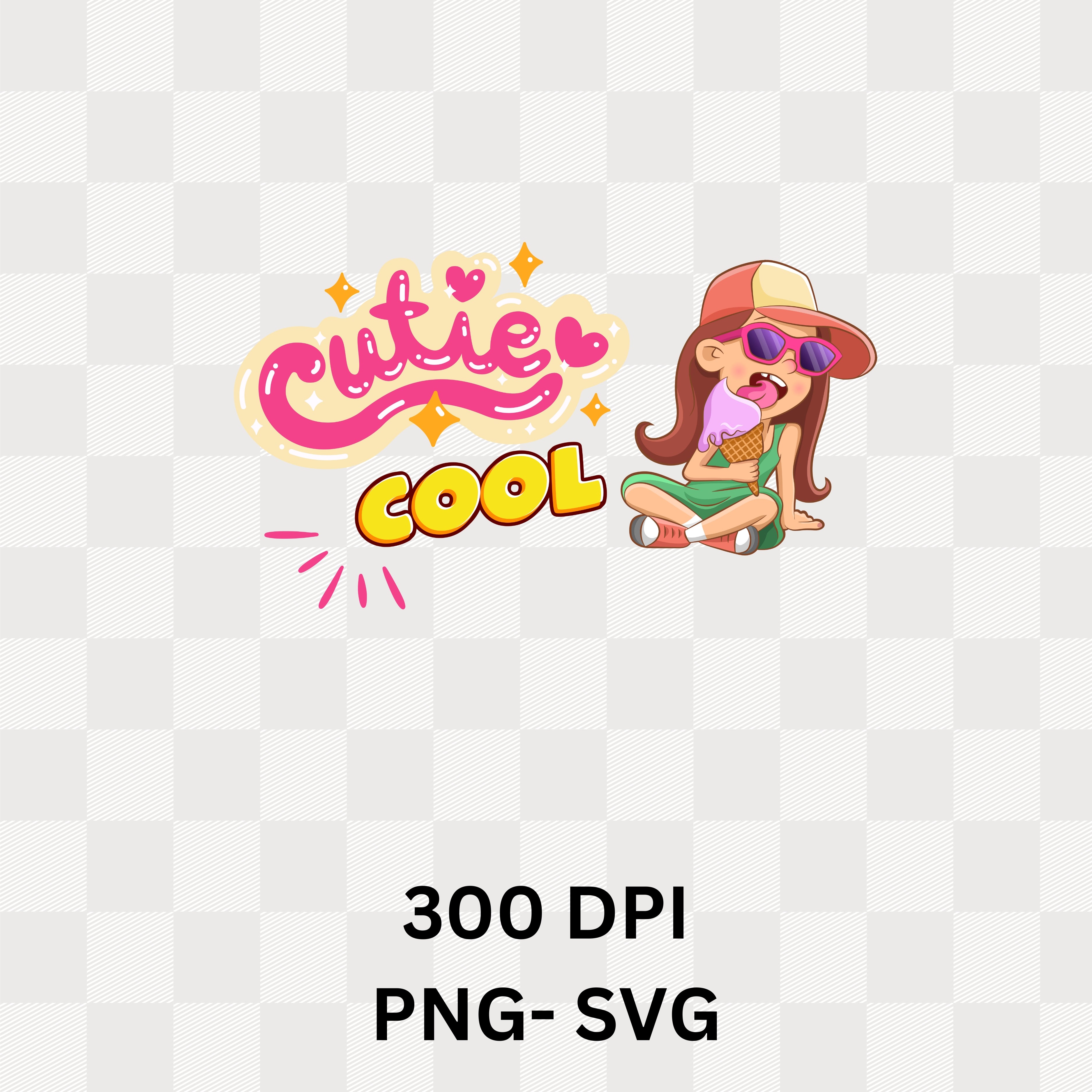 Cutie Cool - Retro Girl Relaxing with Sunglasses Pink Yellow Groovy Illustration