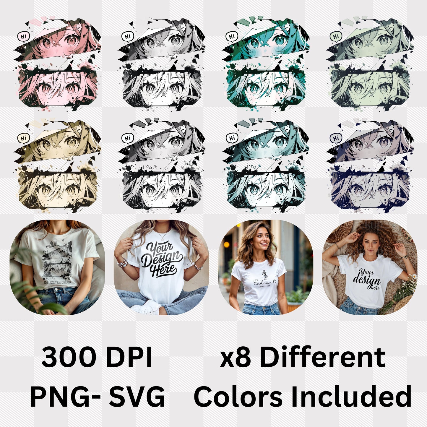 Endlessly Empowered - Anime Girl Duo Splatter Art Manga Strength Statement Artwork