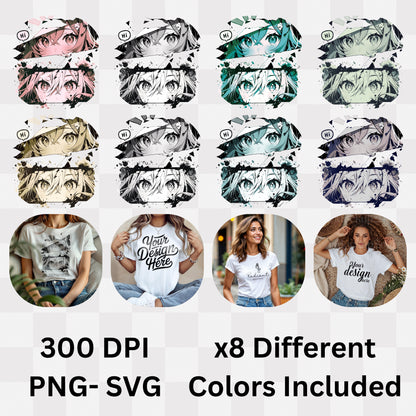 Endlessly Empowered - Anime Girl Duo Splatter Art Manga Strength Statement Artwork