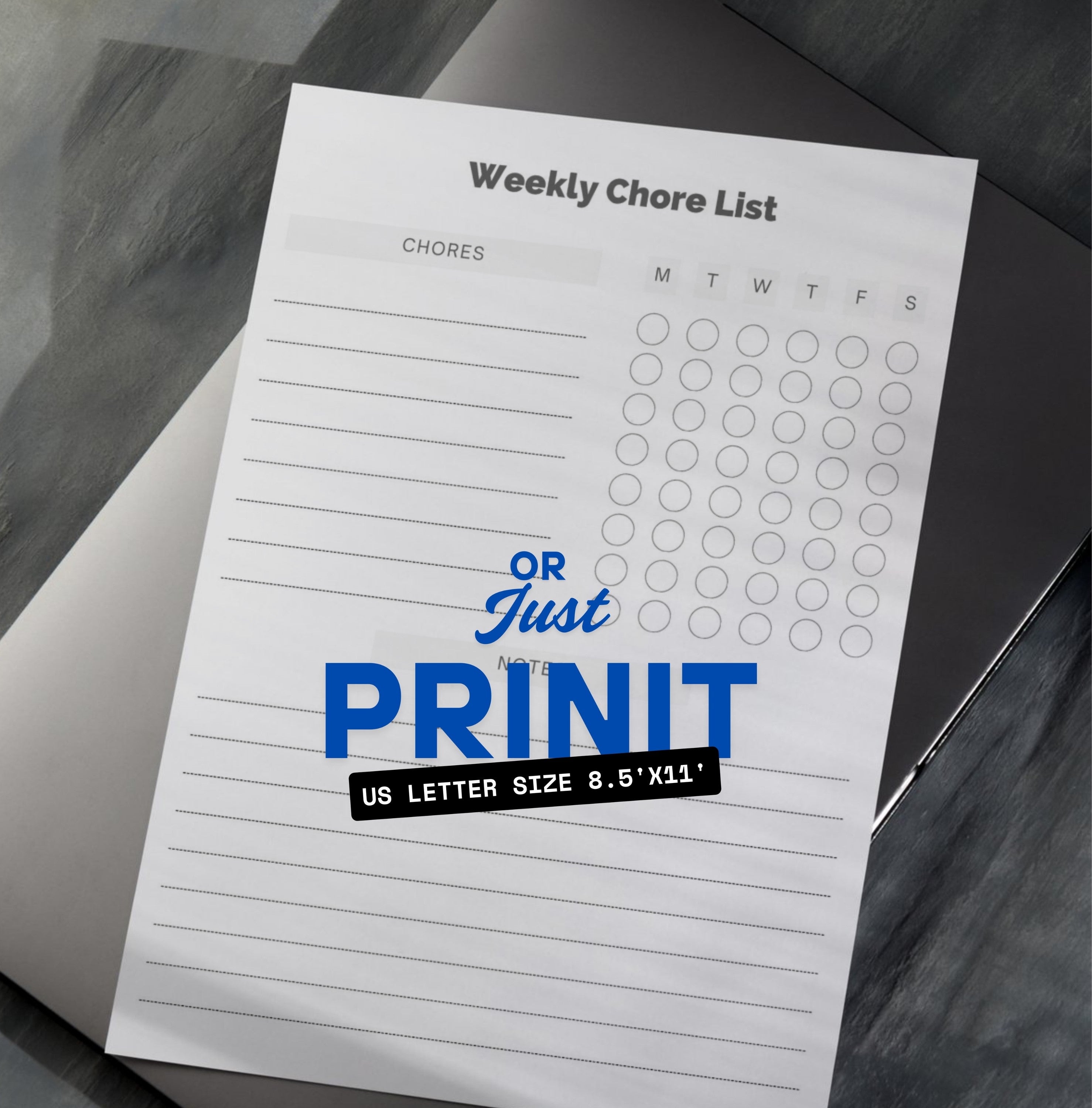 Weekly Chore List PDF