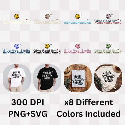 Give Real Smile - Retro Emoji Positivity Statement Artwork