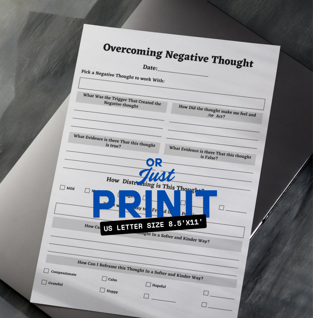 Overcoming Negative Thoughts Paper Sheet