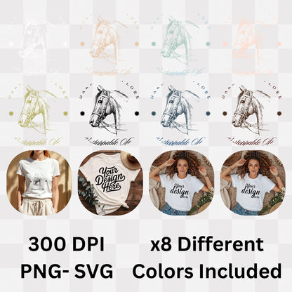 Dare To Explore Unstoppable Spirit Exceed Expectations - Horse Illustration Courage Statement Artwork