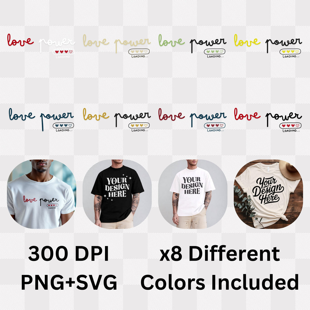 Love Power Loading - Romantic Loading Bar Statement Artwork