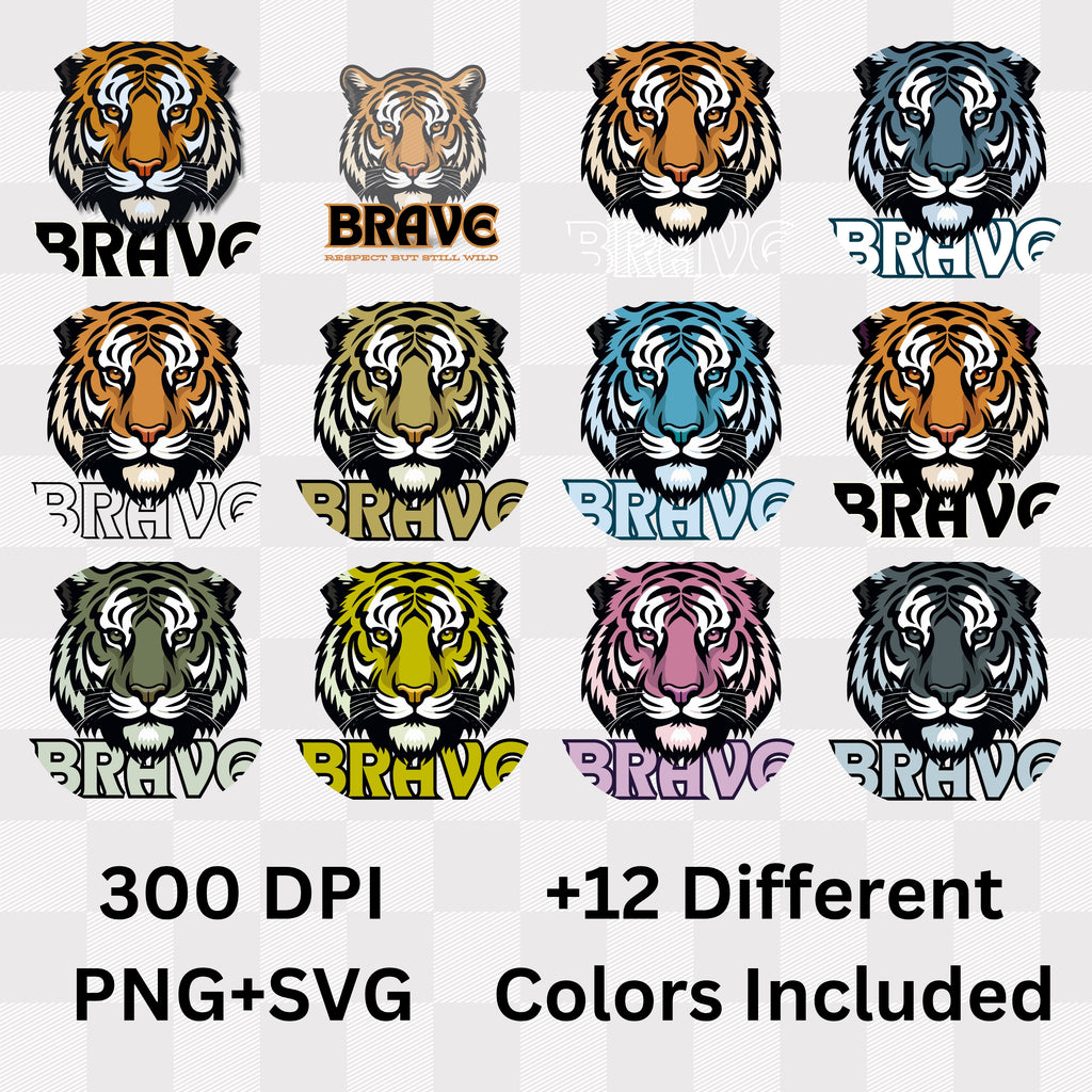 Brave Respect But Still Wild - Tiger Motivational Statement Artwork
