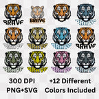 Brave Respect But Still Wild - Tiger Motivational Statement Artwork