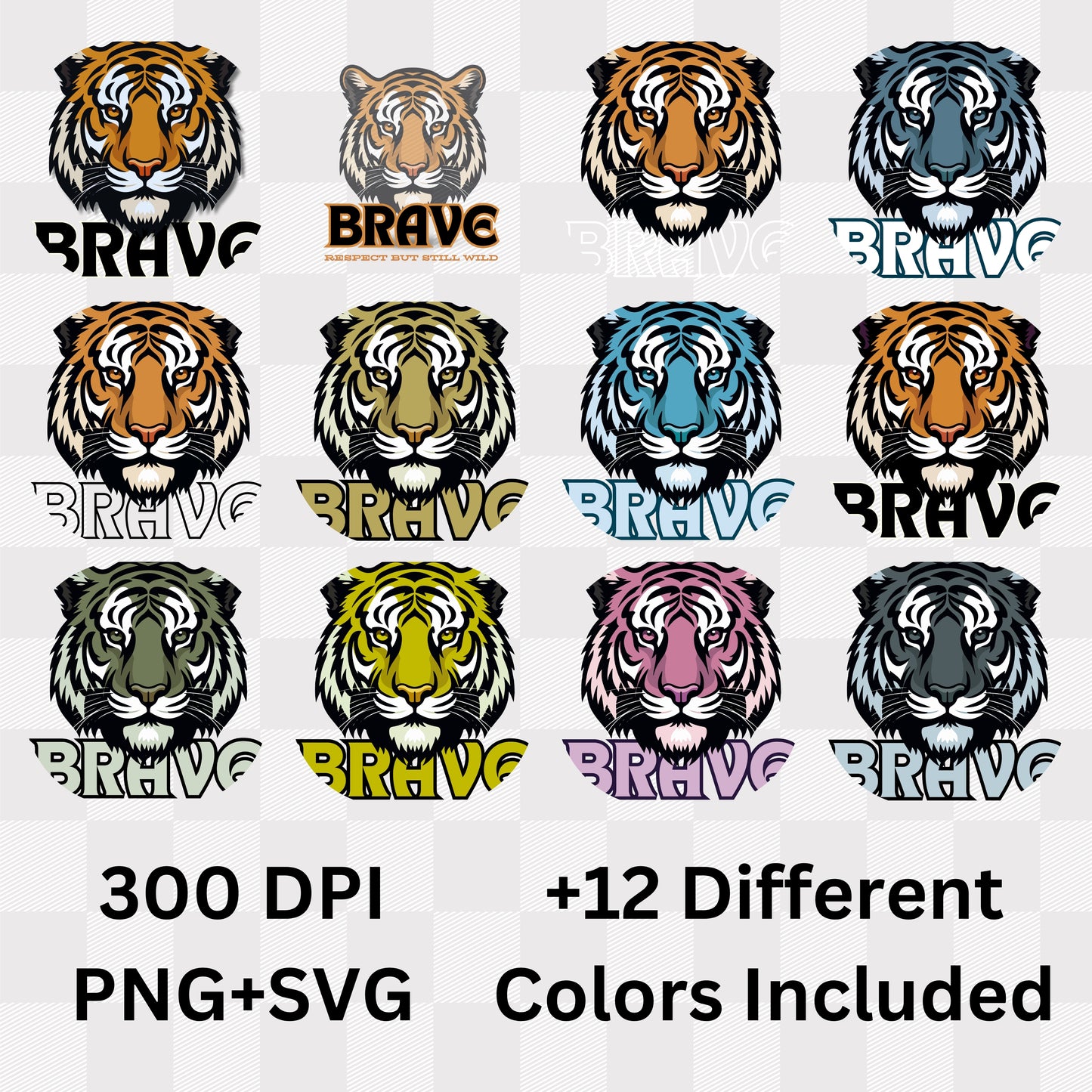 Brave Respect But Still Wild - Tiger Motivational Statement Artwork