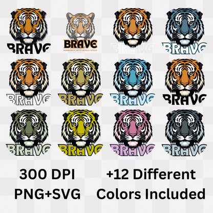 Brave Respect But Still Wild - Tiger Motivational Statement Artwork