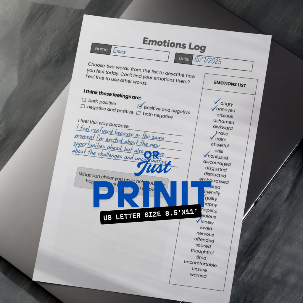 Emotion Log Paper Sheet PDF