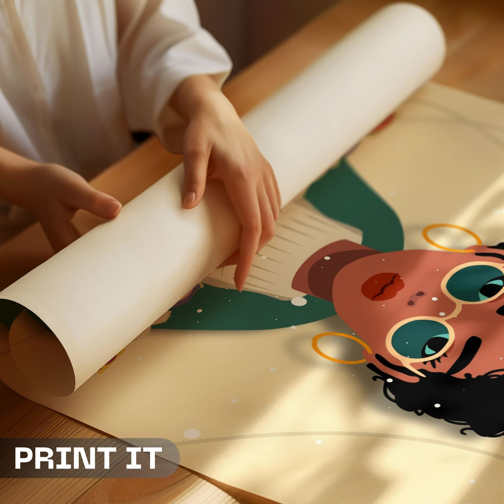 Courageous Soul - Retro African American Empowerment Wall Art | Soulful Portrait Poster