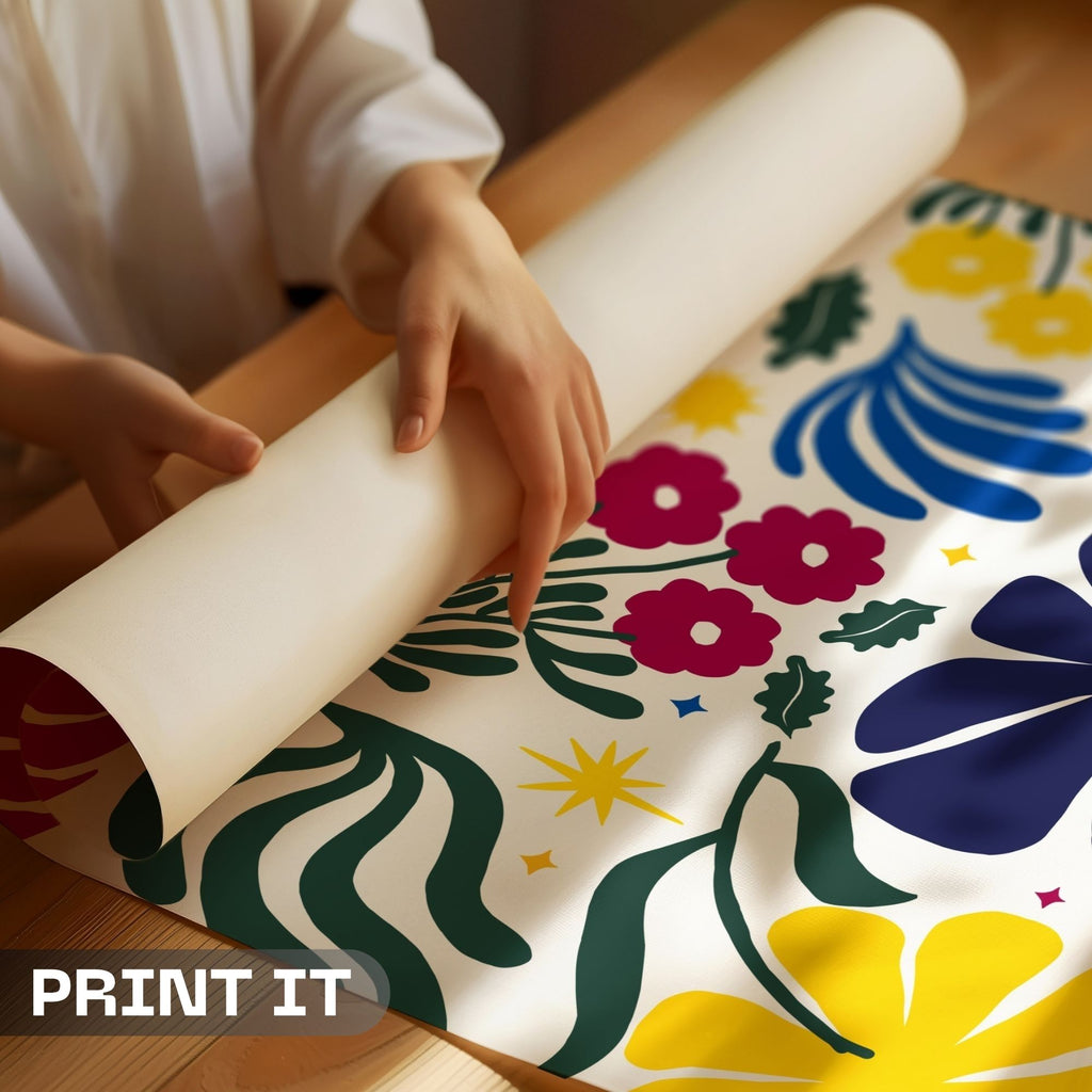 Shine Bright - Bold Floral Empowerment Wall Art