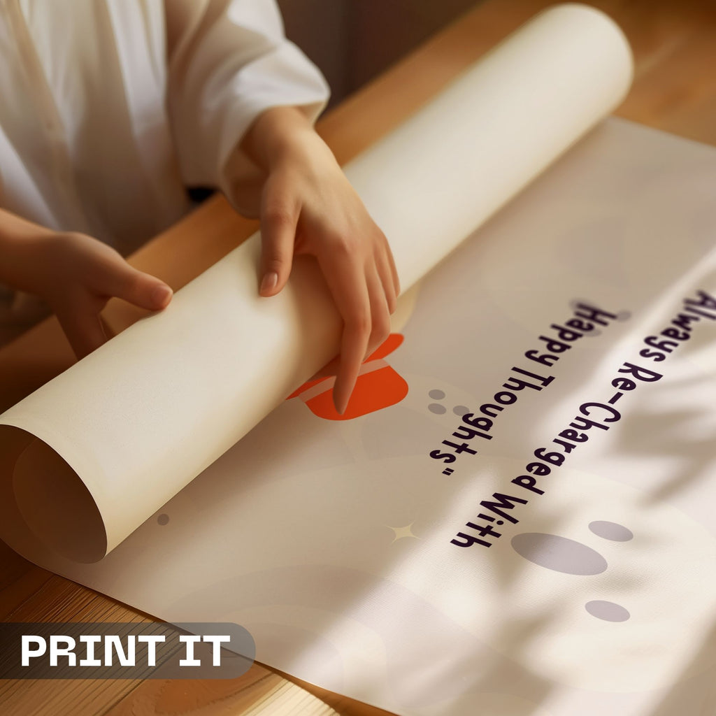 Always Recharged With Happy Thoughts - Positive Character Wall Art