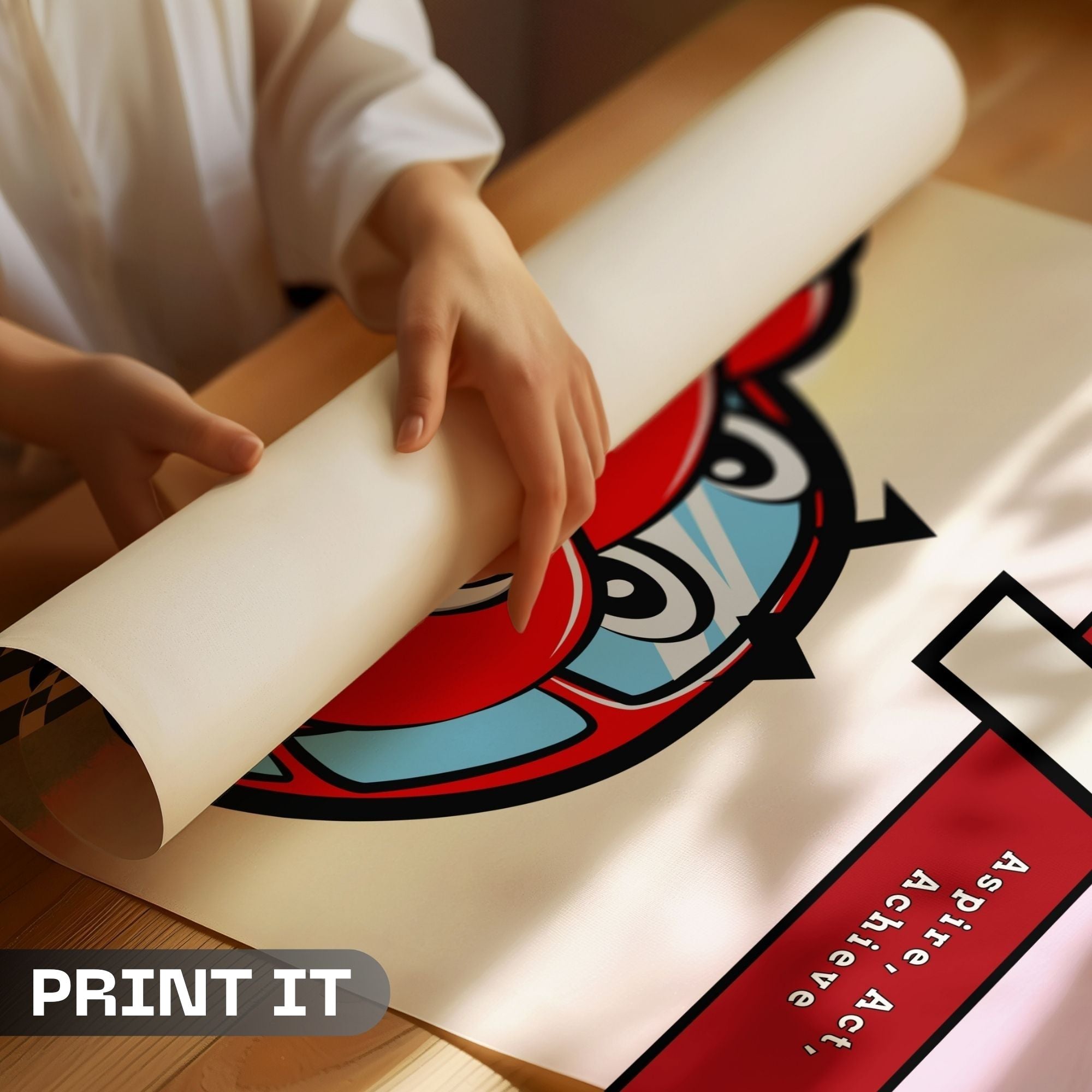 Super Power Buddy - Work Hard, Aspire, Act, Achieve Wall Art