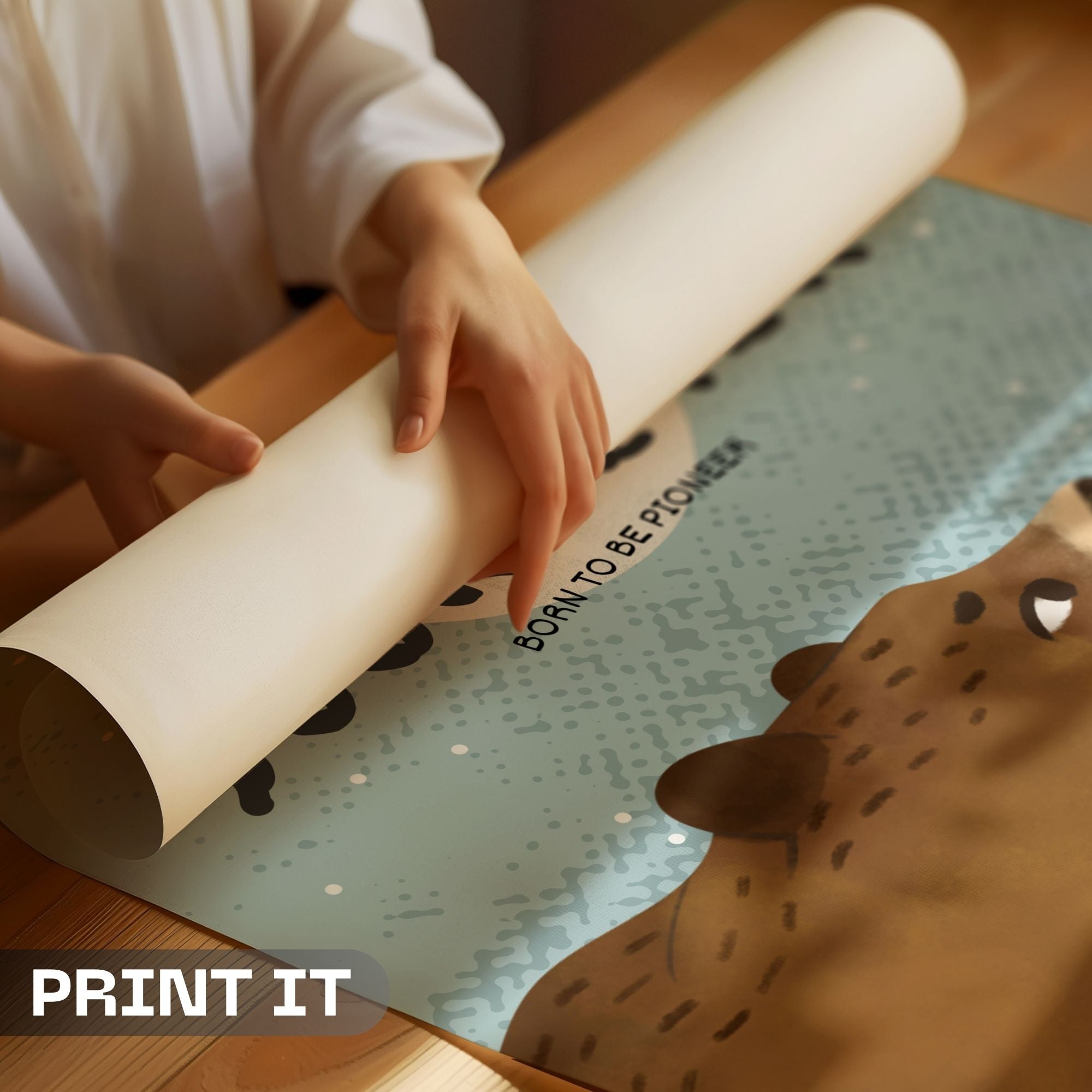 Little Journeyer - Adorable Nursery Wall Art with Woodland Bear