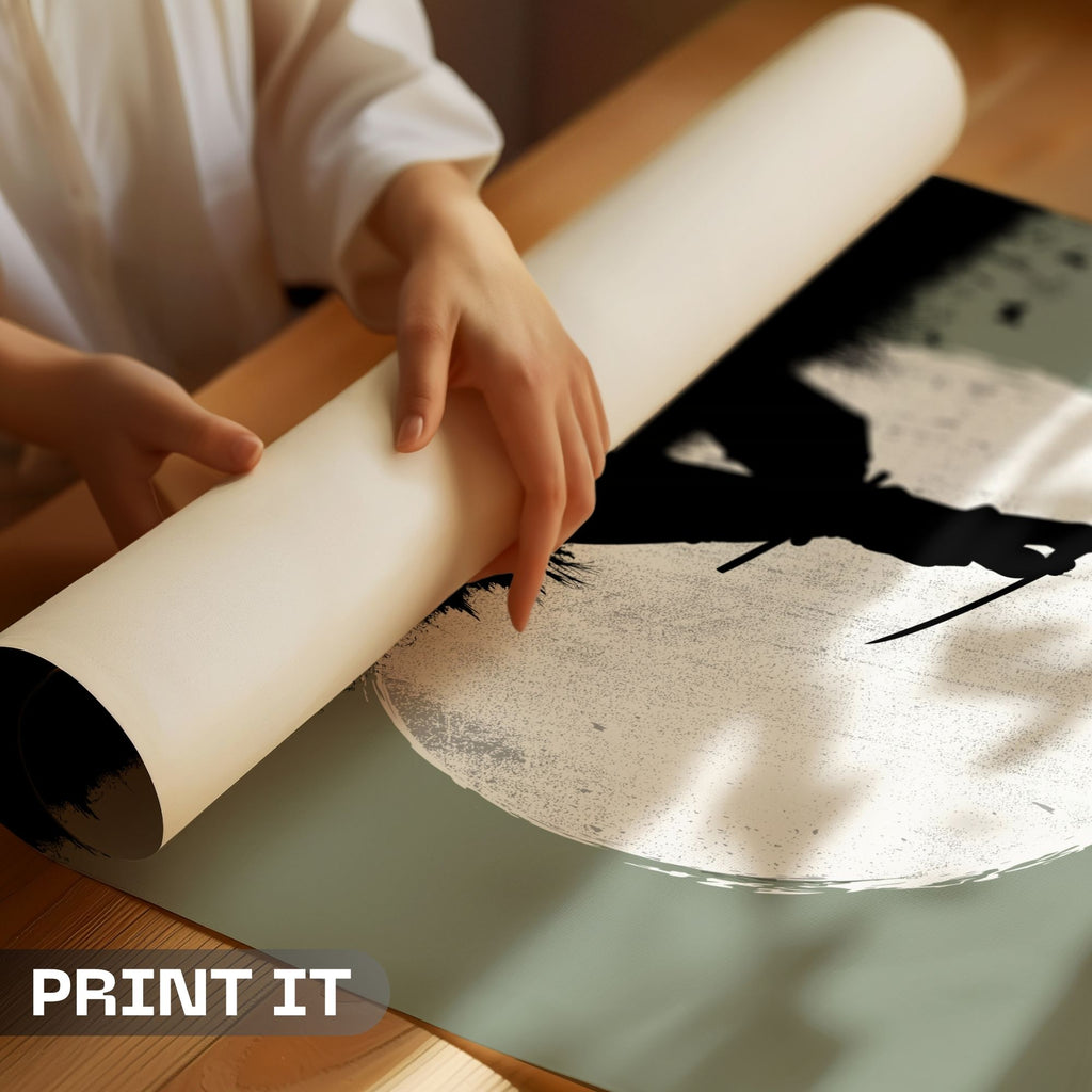 I Am Enough, I Am Legend - Samurai Silhouette Motivational Wall Art