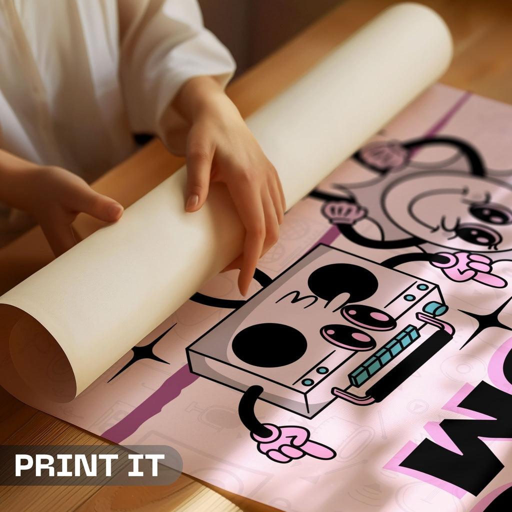 20's Music Room - Retro Girls Night Party Wall Art