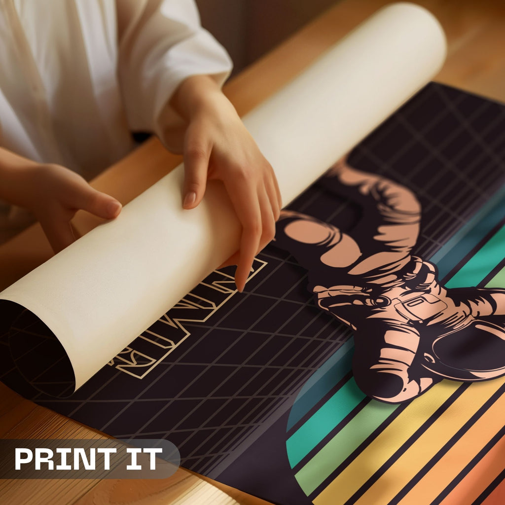 Time to Relax - Retro Astronaut Synthwave Wall Art