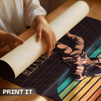 Time to Relax - Retro Astronaut Synthwave Wall Art