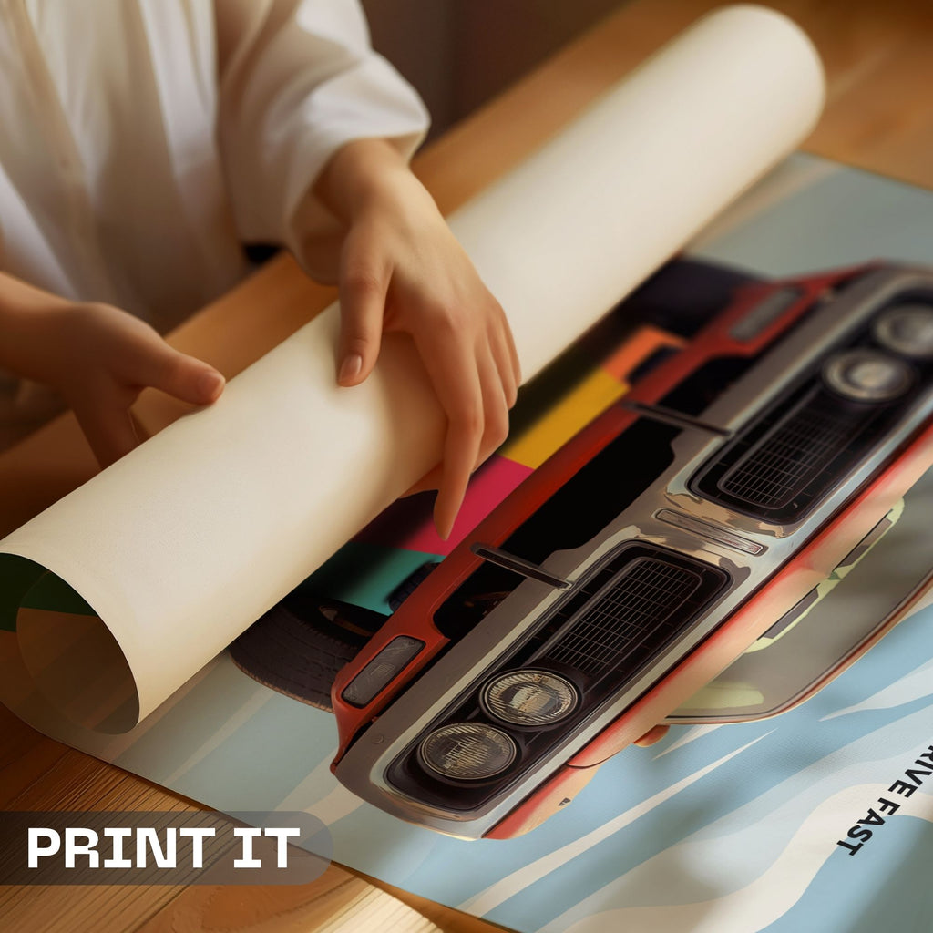 Highway is My Favorite Way - Vintage Muscle Car Wall Art