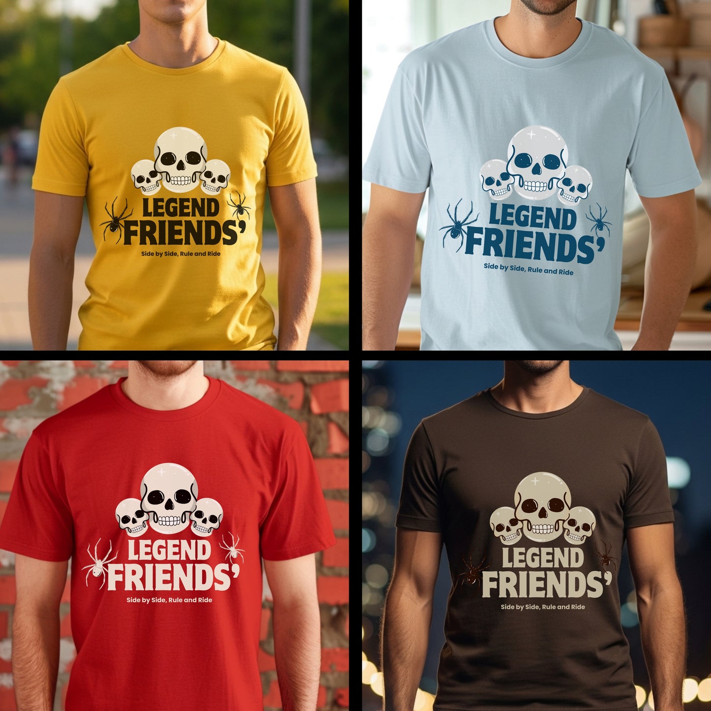 Legend Friends Side By Side Rule and Ride - Skull Spider Statement Artwork