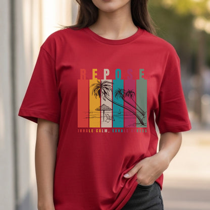 Repose - Retro Beach Mindfulness Breathwork Relaxation Wellness Statement Artwork