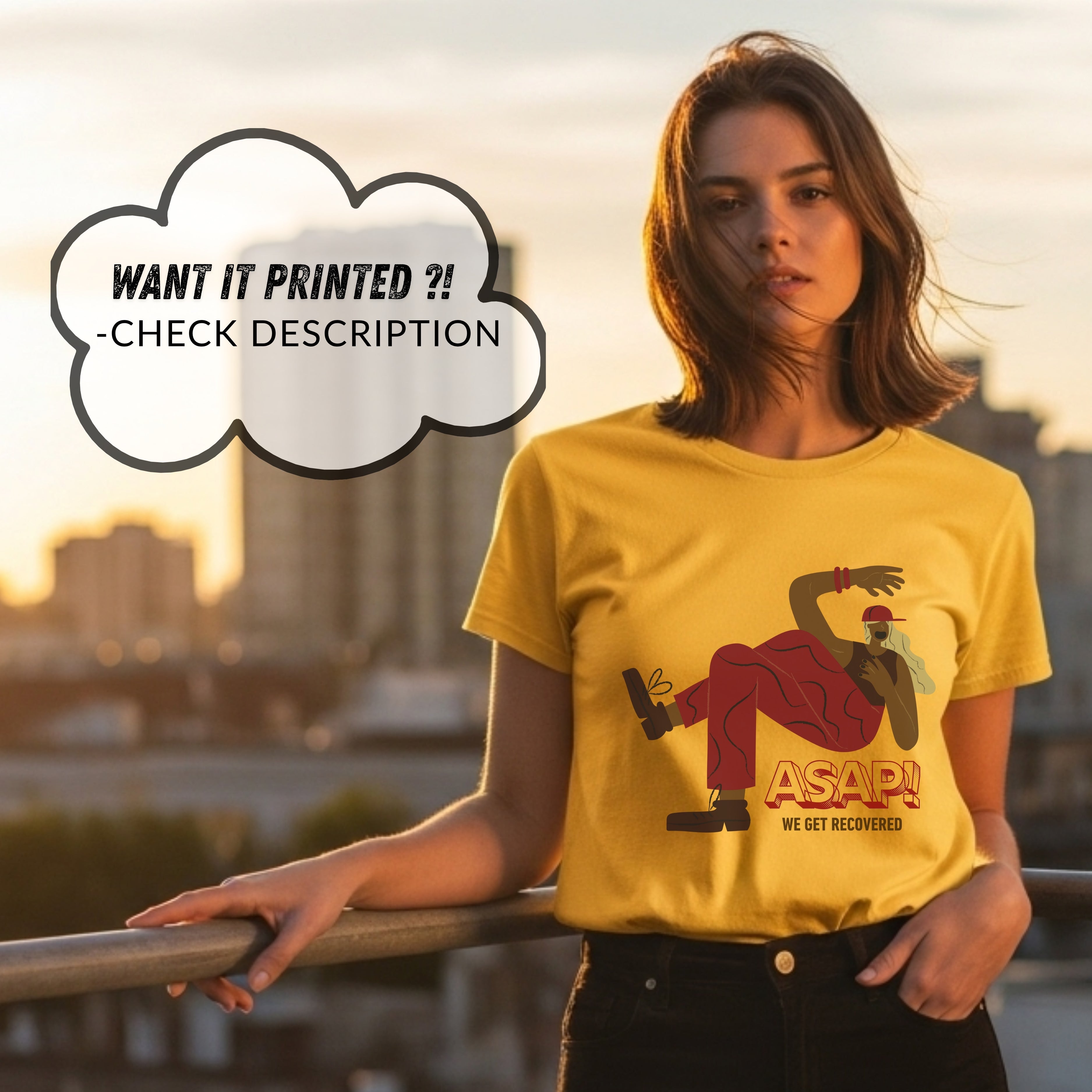 ASAP We Get Recovered - Illustrated Woman Dancing Workout Fitness Motivation Artwork