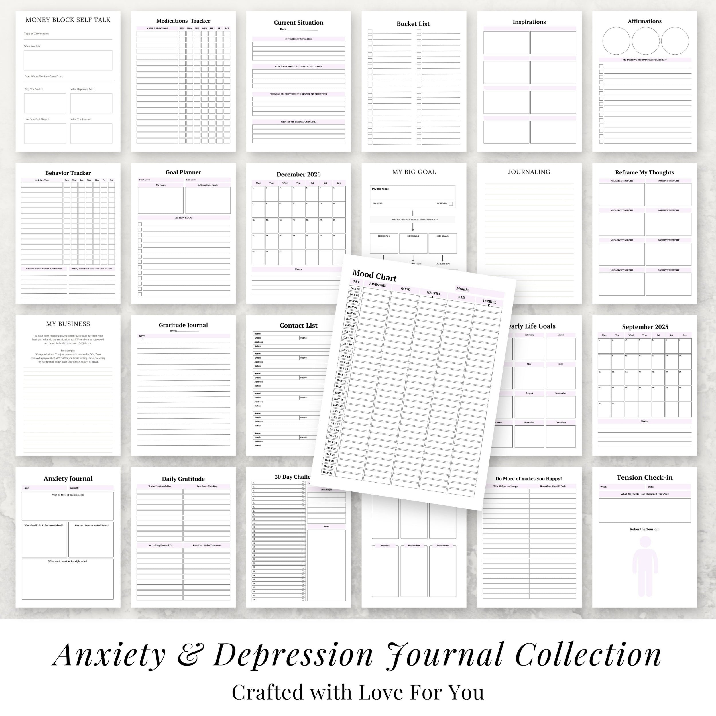 2026 Anxiety & Depression Journal Bundle
