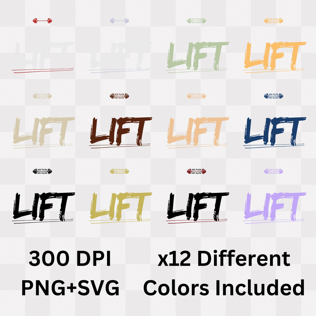 No Pain No Gain Fitness Motivation Statement Artwork