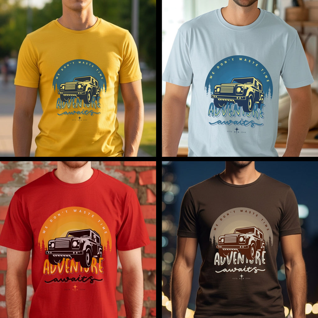 We Don't Waste Time Adventure Awaits - Off-Road Sunset Statement Artwork