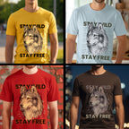 Stay Wild Stay Free - Wolf Nature Freedom Statement Artwork
