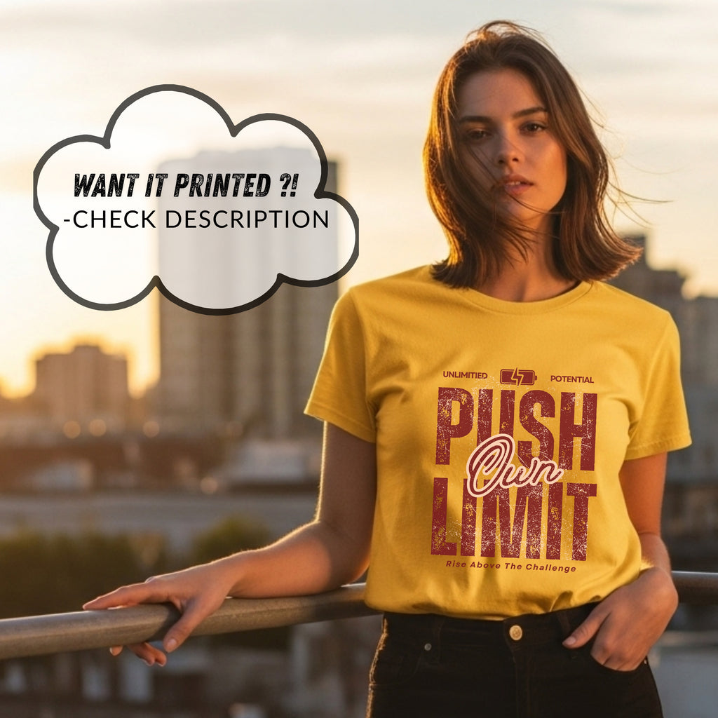 Push Own Limit - Urban Grunge Motivational Self-Challenge Empowerment Statement Artwork