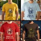 Words Fade Silence Stays - Skull Rose Explosion Statement Artwork