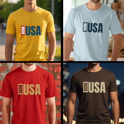 Born USA - Patriotic Minimalist Statement Gym & Fitness Artwork