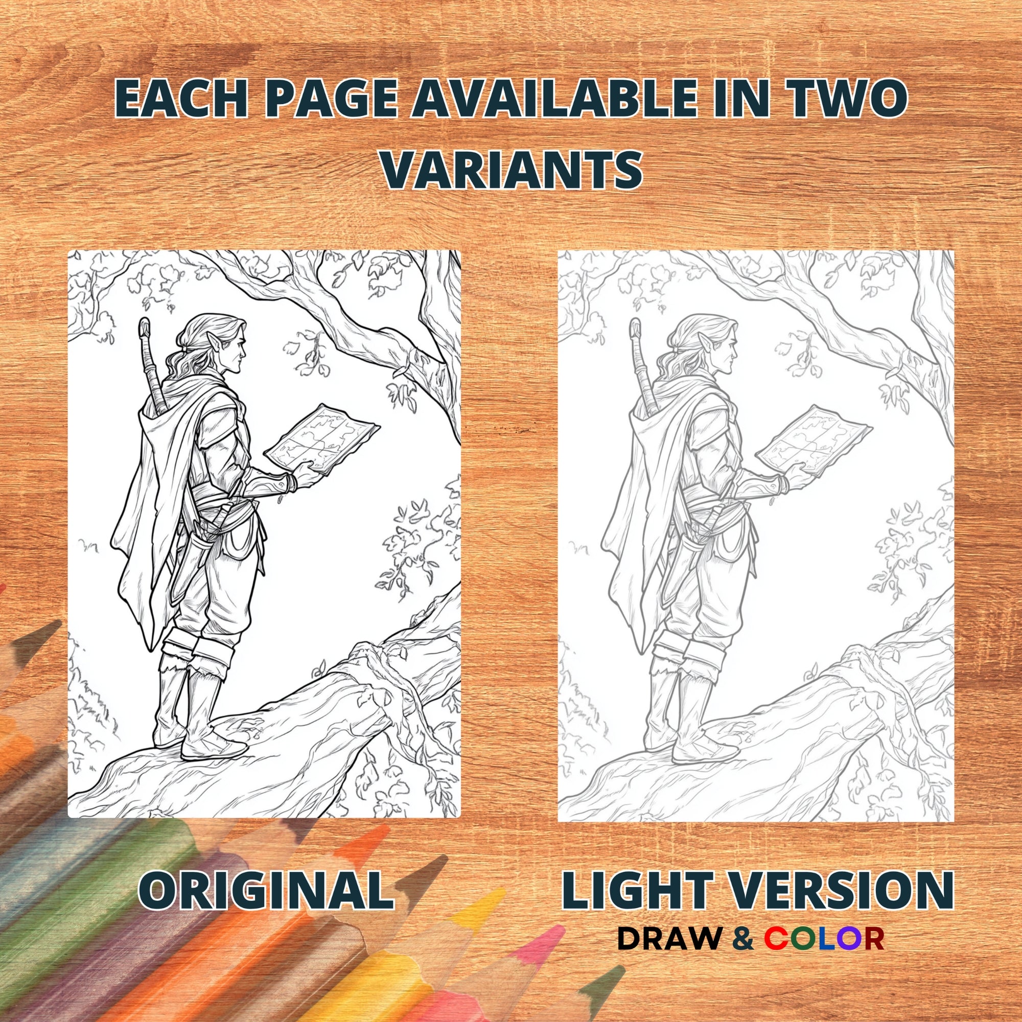 Woodland Elves Coloring Book Pages