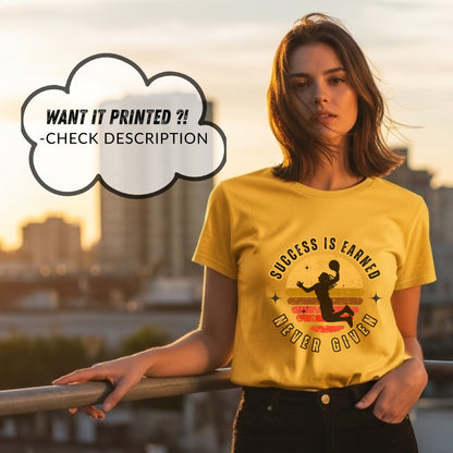 Success Is Earned Never Given - Basketball Retro Sports Motivation Statement Artwork