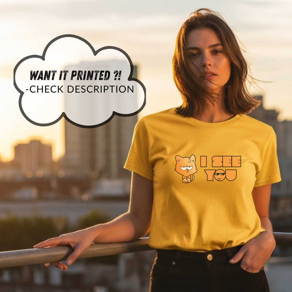 I See You - Grumpy Orange Cat with Deal With It Sunglasses Meme Humor Artwork
