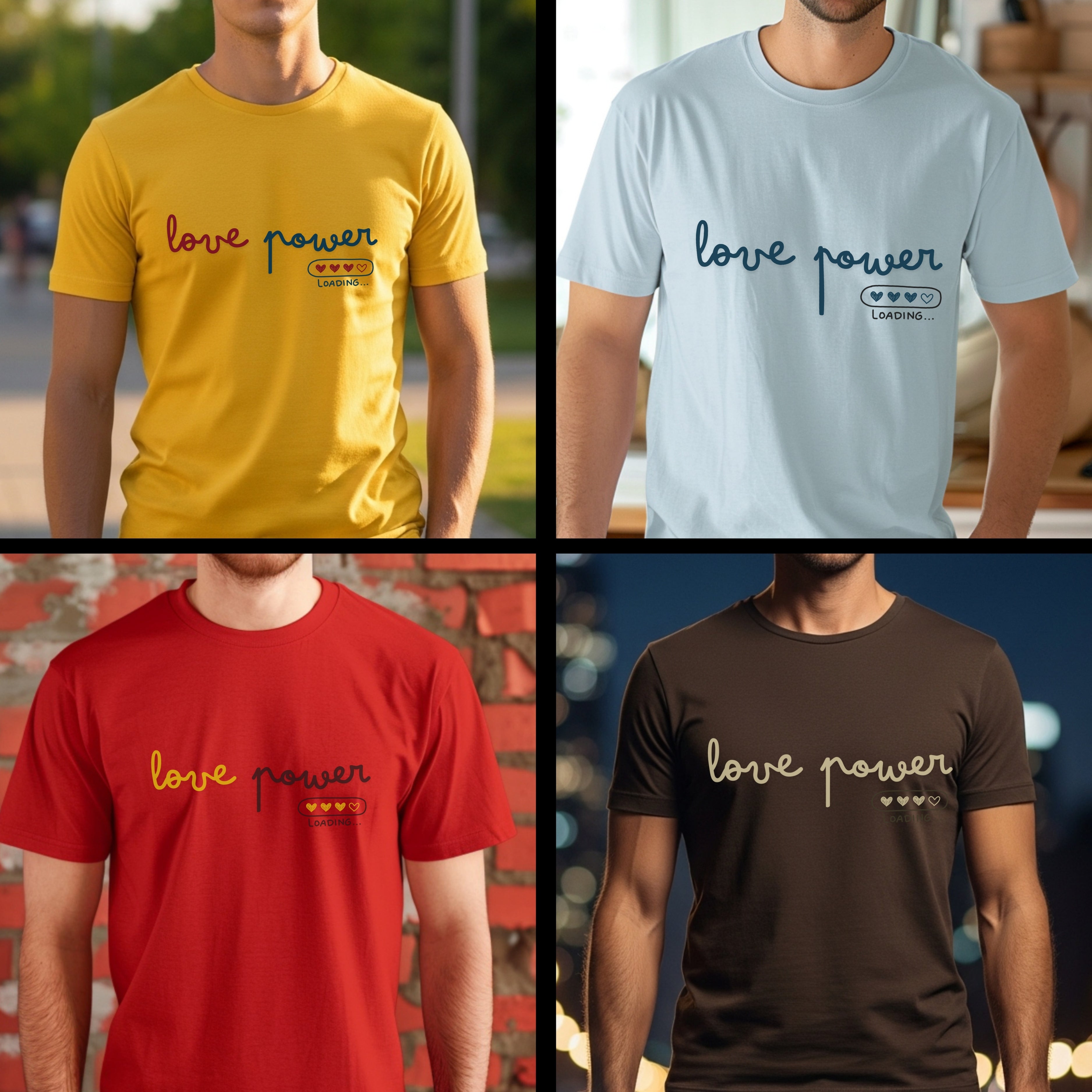 Love Power Loading - Romantic Loading Bar Statement Artwork