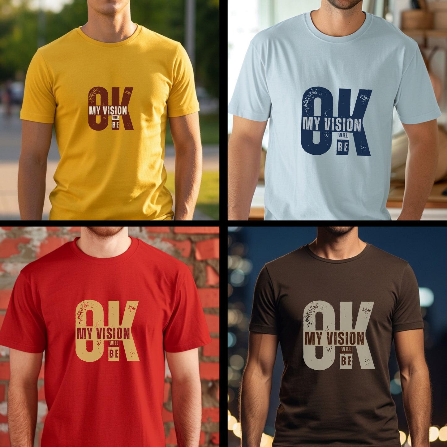 My Vision Will Be OK - Bold Typography Motivational Statement Artwork