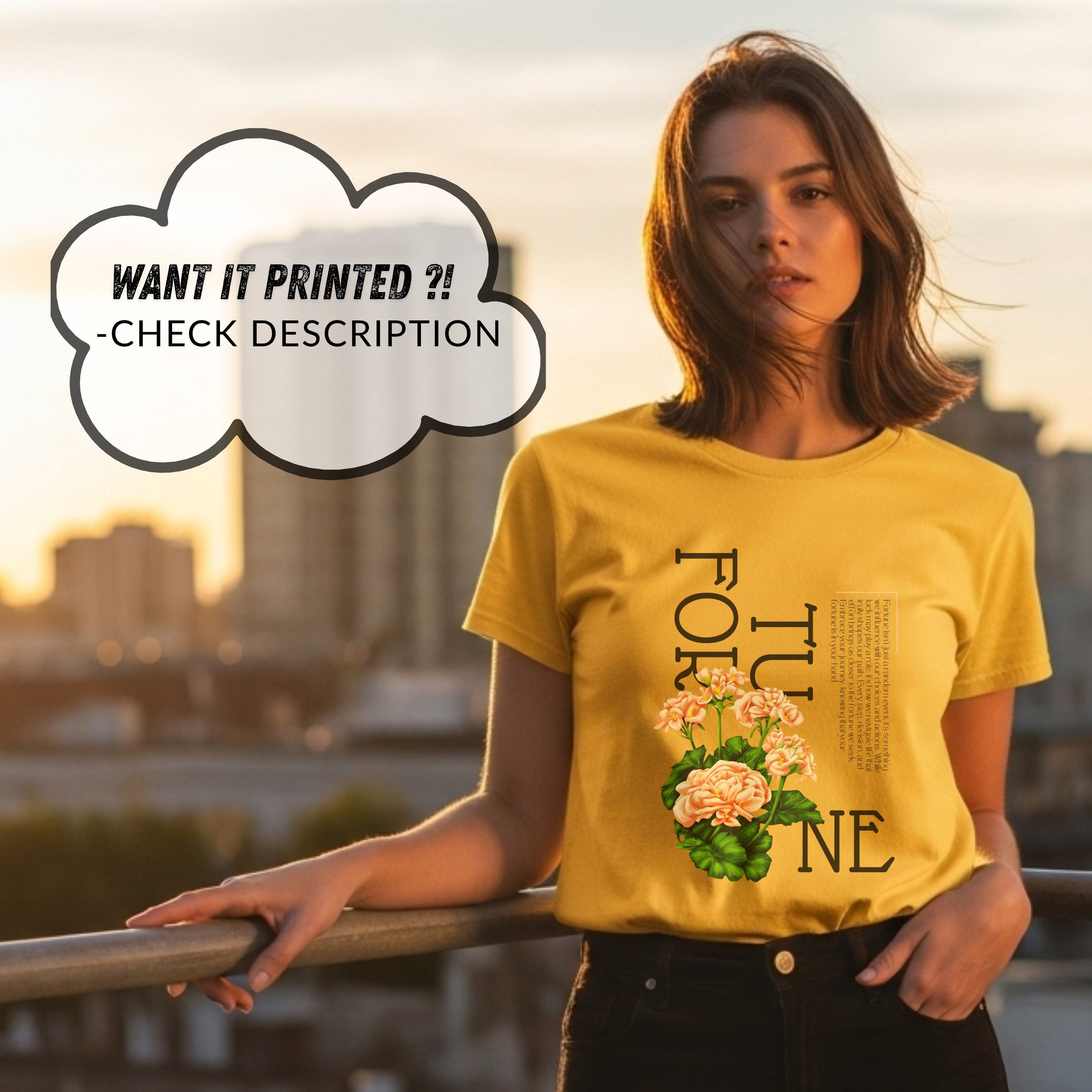 Fortune - Floral Botanical Typography Elegant Contemporary Statement Artwork