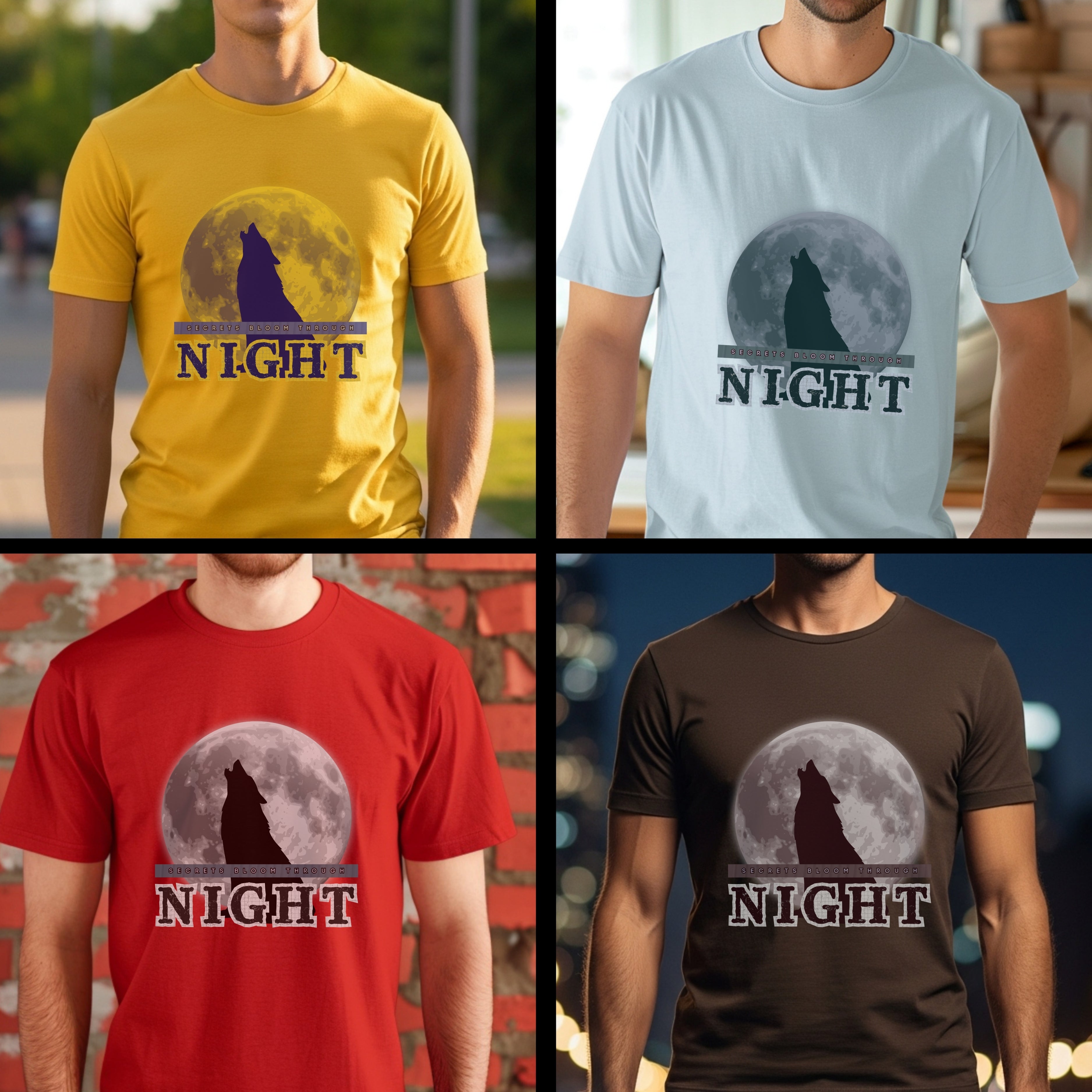 Secrets Bloom Through Night - Wolf Moon Mysterious Statement Artwork