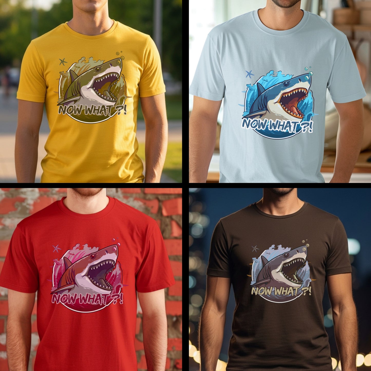 Now What Shark - Funny Ocean Adventure Statement Artwork